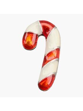 Candy Cane Pinback Pin Tie Tack Vintage Christmas Holiday Enamel Jewelry